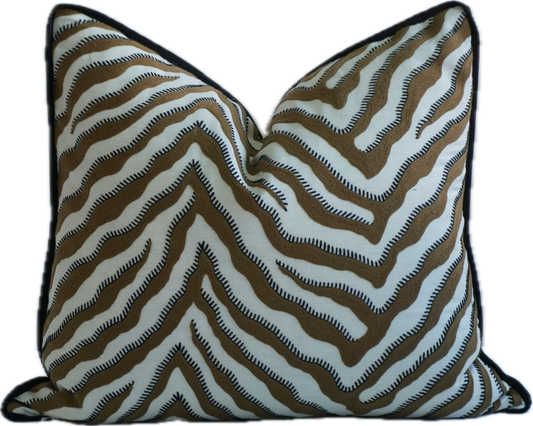 Brown Zebra Stitch Scatter Cushion