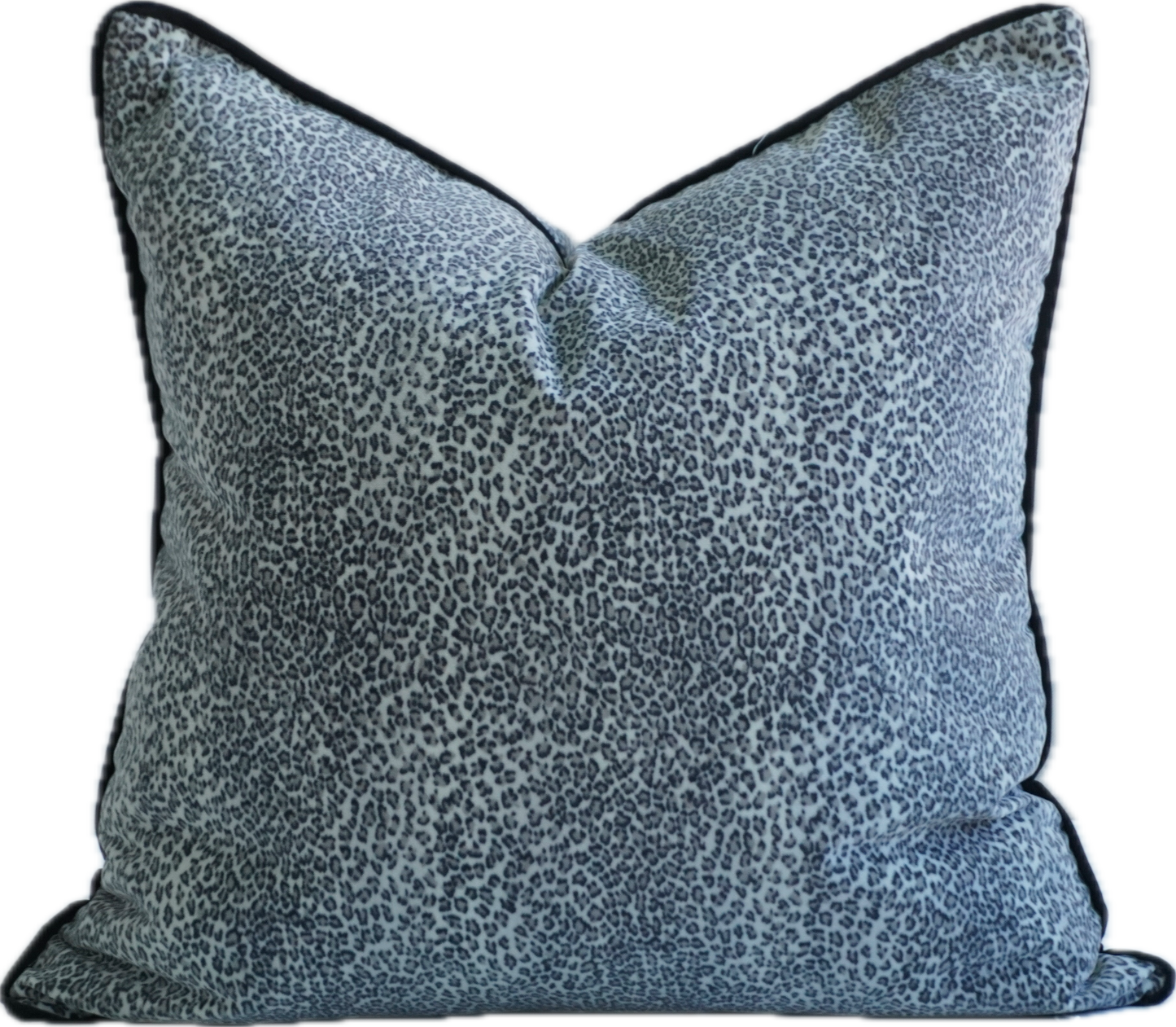 Grey Velvet Leopard Print Scatter Cushion