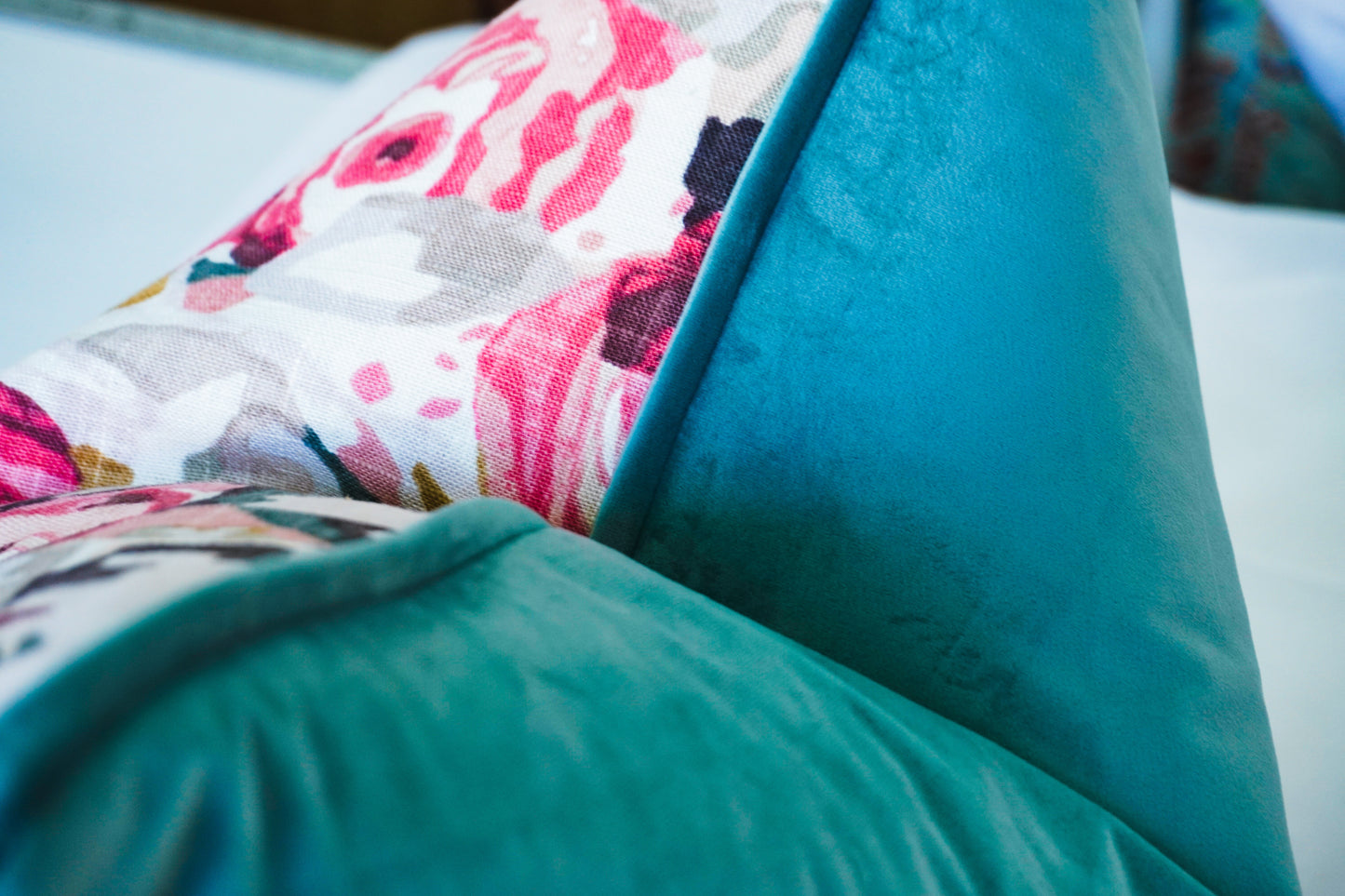 Floral with Duck Eye Velvet Scatter Cushion