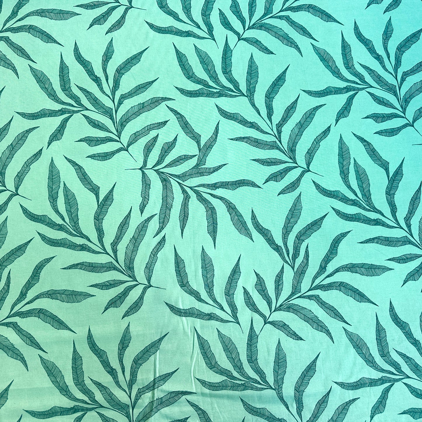 Teal Leaf Fabric