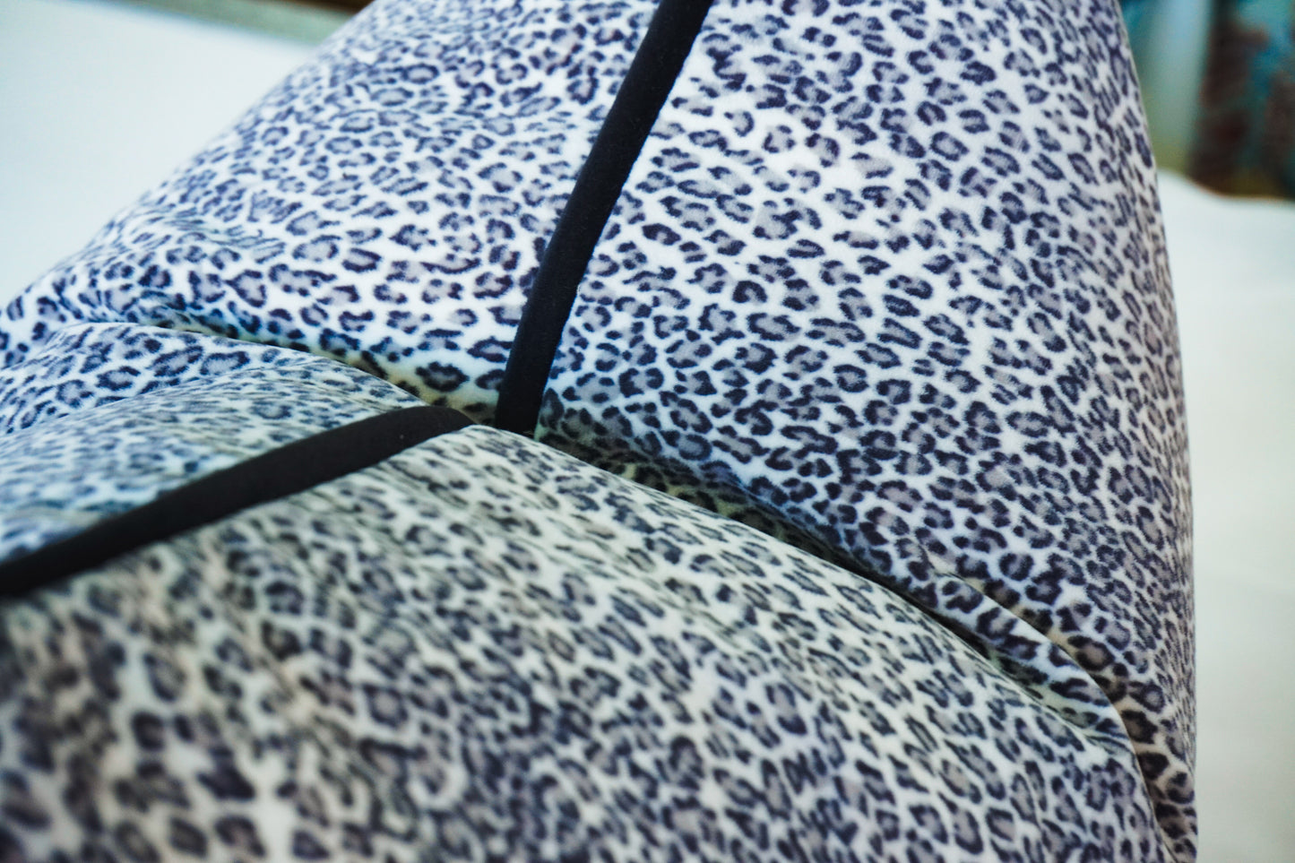 Grey Velvet Leopard Print Scatter Cushion
