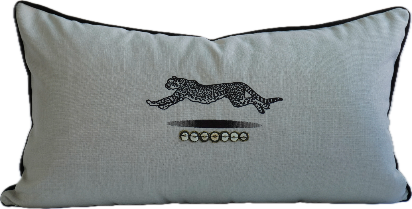 Leaping Cheetah Bead Studio Scatter Cushion