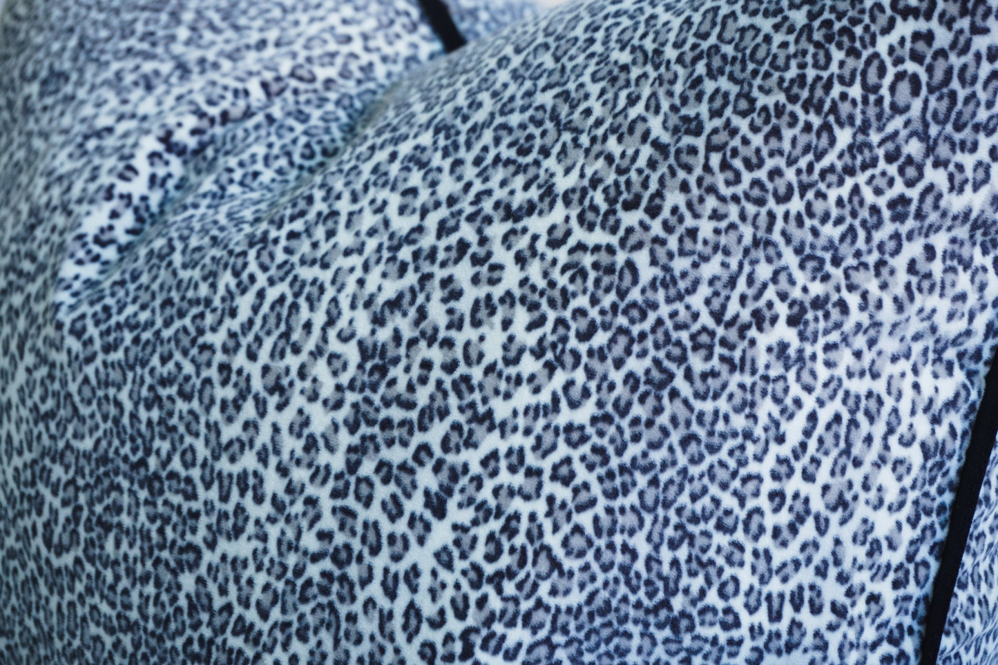 Grey Velvet Leopard Print Scatter Cushion