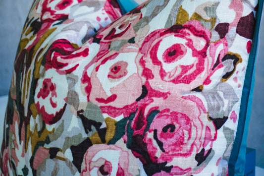 Floral with Duck Eye Velvet Scatter Cushion