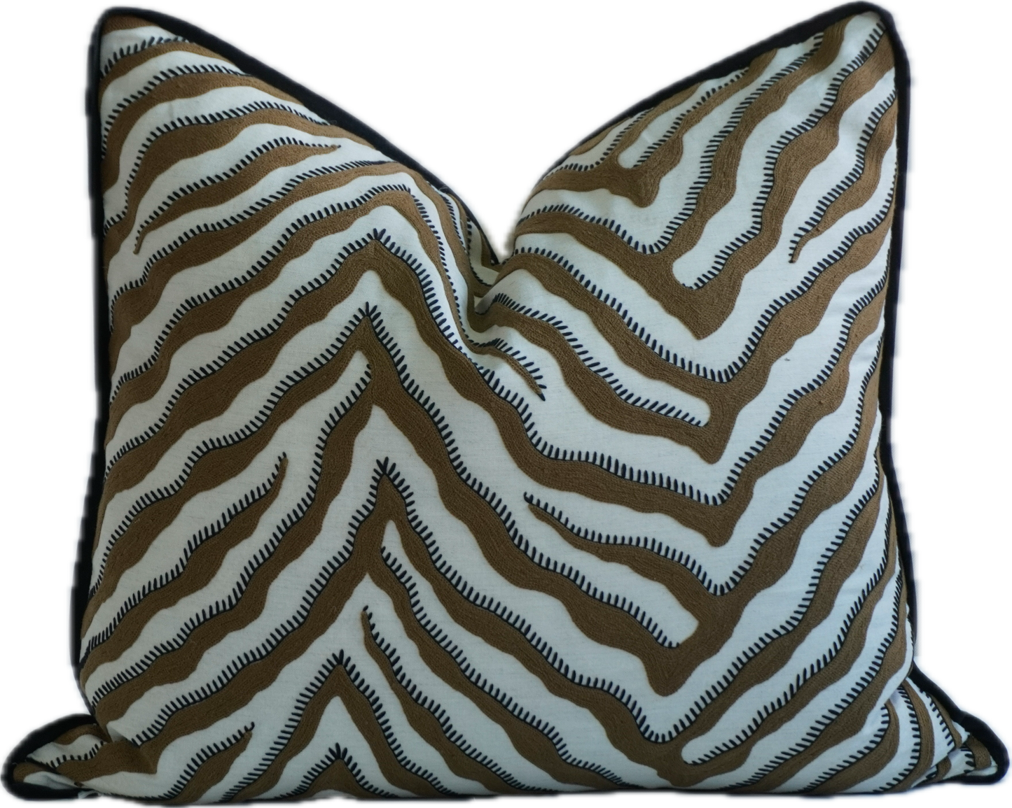 Brown Zebra Stitch Scatter Cushion