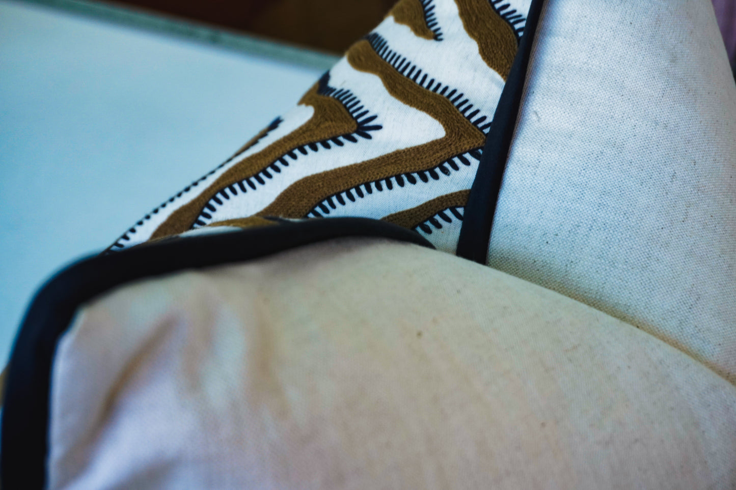 Brown Zebra Stitch Scatter Cushion