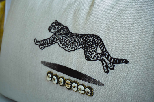 Leaping Cheetah Bead Studio Scatter Cushion